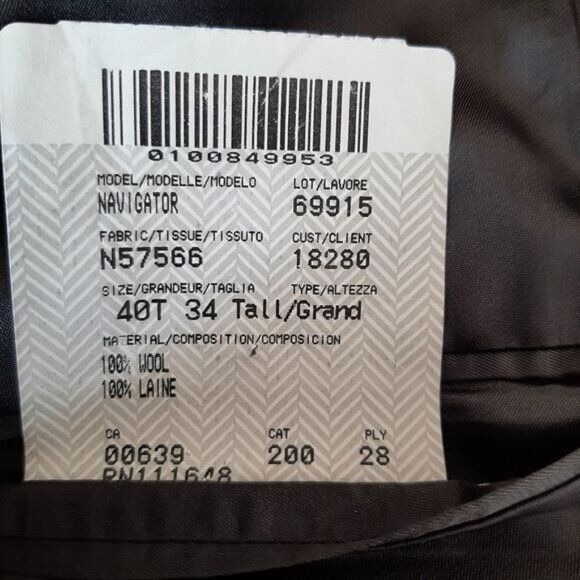 NAUTICA Navigator 100% Wool Blazer Jacket Grey Pin Stripe Men's Sz 40 T Tall - Picture 12 of 12